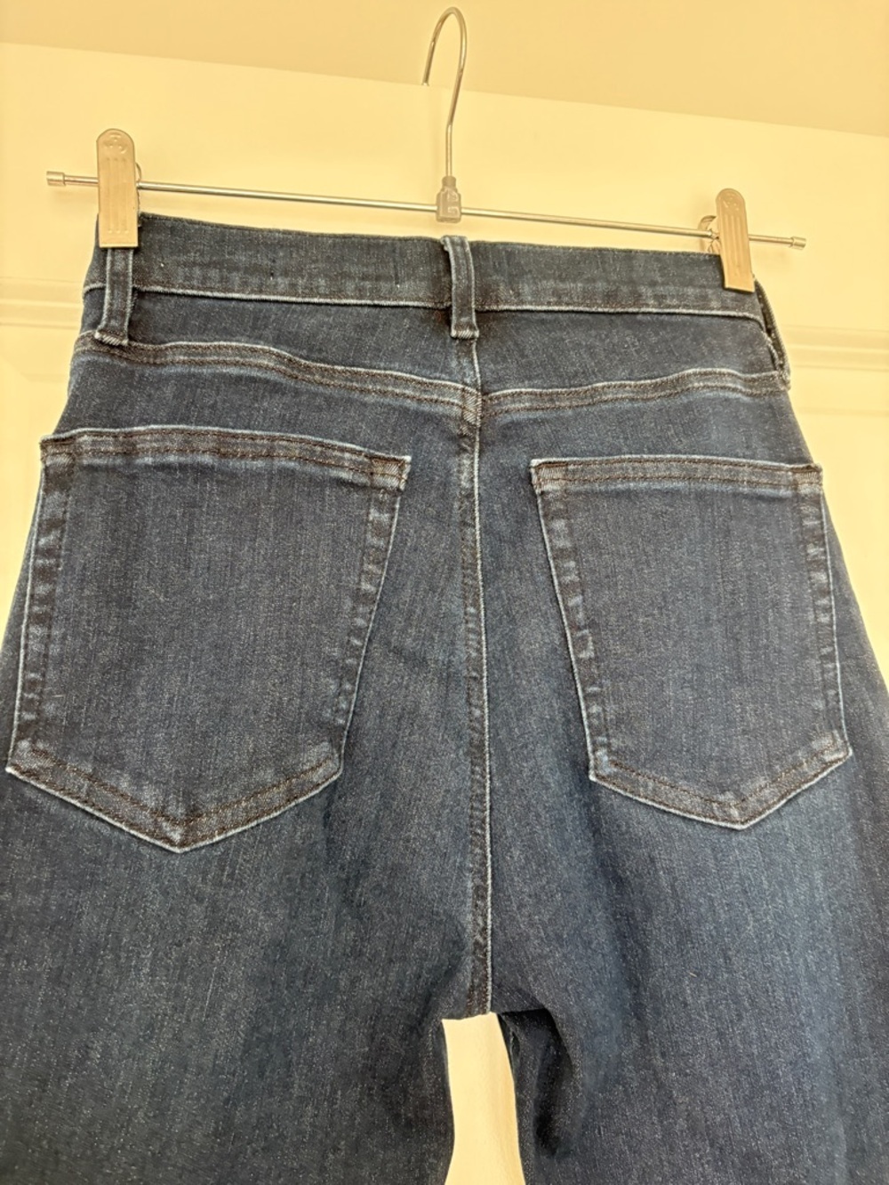 FRAME sz. 26 Women's Le High Straight Jeans Dark Wash cropped Stretch High-rise - Picture 7 of 10